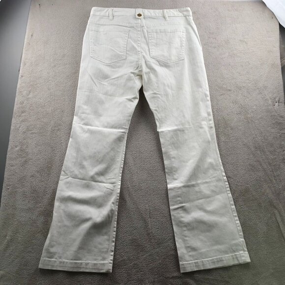 Chaps Womens Pants Size 12 Flared Leg Classic White Casual Stretch Cotton Travel - Picture 14 of 14